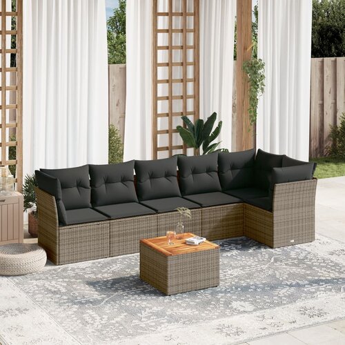 vidaXL 7-dijelni set vrtnih sofa sivi od poliratana Cijene