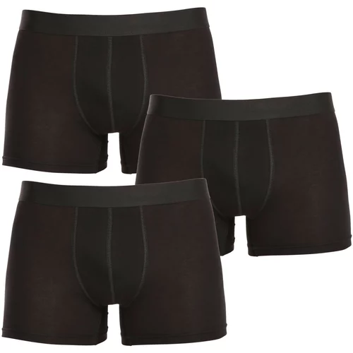 Nedeto 3PACK Men's Boxer Shorts Oversize Black
