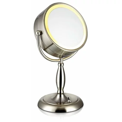 Markslöjd Namizno ogledalo z osvetlitvijo v srebrni barvi Markslöjd Face, ø 16,2 cm