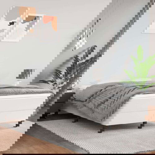  Box spring postelja z vzmetnico bel 120x200 cm umetno usnje, (20725462) Slike