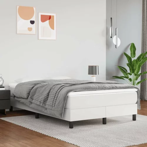  Box spring postelja z vzmetnico bel 120x200 cm umetno usnje, (20725462)