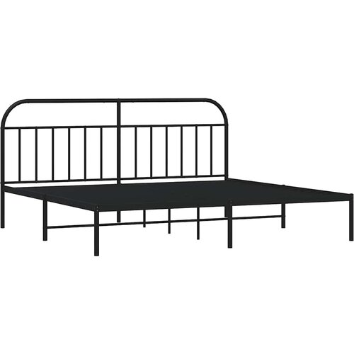  Metalni okvir za krevet s uzglavljem crni 193x203 cm Slike
