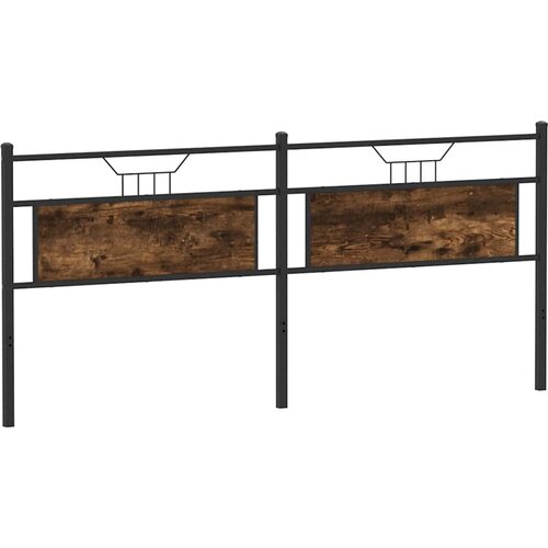 Maison Chic Posteljno vzglavje - Vzglavna omarica dimljeni hrast 200cm inženirski les in jeklo, (22077554) Cene