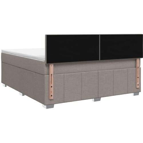  Boxspring krevet s madracem Sivosmeđa 160 x 200 cm Tkanina Slike
