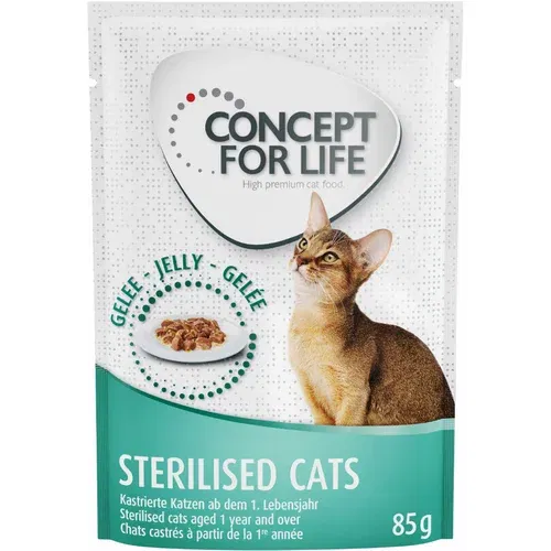 Concept for Life Sterilised Cats losos - Kot dopolnilo: 12 x 85 g Sterilised Cats v želeju