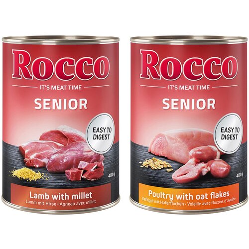  Varčno pakiranje Rocco Senior 24 x 400 g - Miks: jagnjetina in perutnina Cene