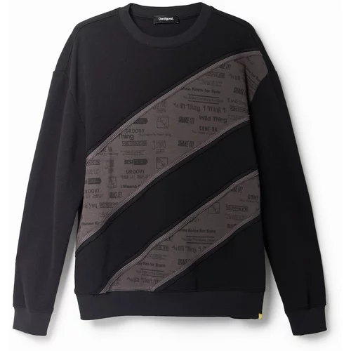 Desigual Sweater majica bež siva / crna