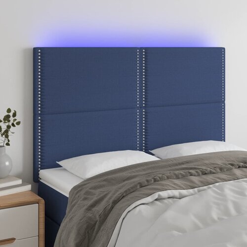  LED uzglavlje plavo 144x5x118/128 cm od tkanine Cijene