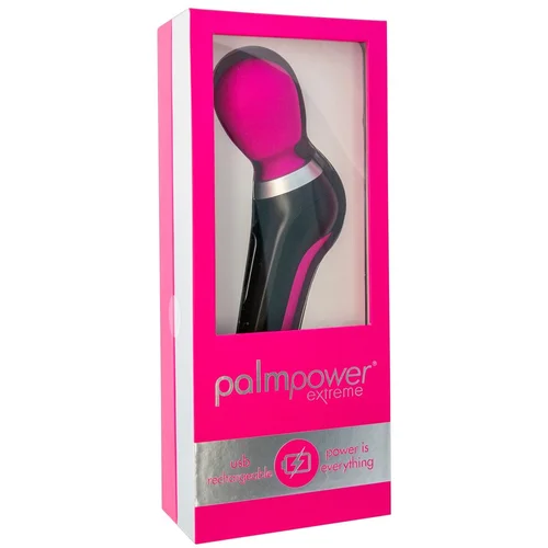 Palm Power Extreme Wand - masažni vibrator z možnostjo polnjenja (roza-črna)