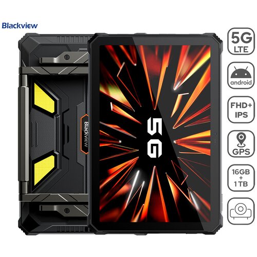 Blackview ACTIVE 12 PRO robusten tablični računalnik / projektor, 11", 3v1 AI, 5G LTE, 16GB+1TB, IPS FHD+, Android, 30000mAh, WIFI 6E, Bluetooth 5.4, Dual SIM, GPS, NFC, stereo zvočniki, +dodatki, črn - - Bonajo Cene