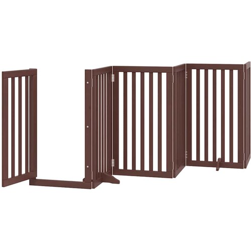  Vrata za pse s vrata&amp;scaron;cima 12 panela sklopiva 600 cm drvo topole Smeđa 50 x 90 x 2 cm Slike