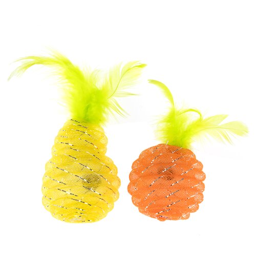 TIAKI komplet mačjih igrač v obliki hruške in pomaranče - Komplet dveh kosov Cene