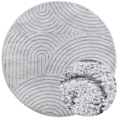 Elle Decoration Svijetlo sivi okrugao tepih &amp;oslash; 160 cm Panglao New York Light Grey &amp;ndash; Slike