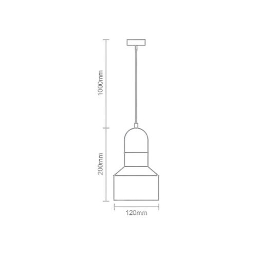  Luster na kablu TERRAZZO 1xE27/60W/230V prečnik 12 cm siva Slike