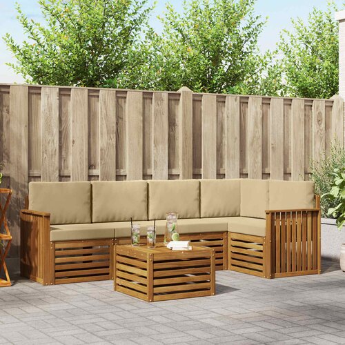  Set vanjskih sofa 6 kom. Prirodna i bež Poliester Cene