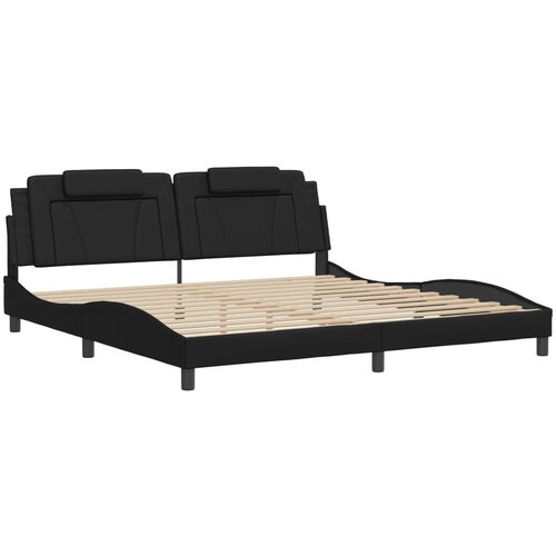 vidaXL Posteljni okvir z vzglavjem črn 200x200 cm umetno usnje, (21094934) Cene