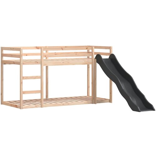  Krevet na kat s toboganom i ljestvama 80 x 200 cm od borovine Slike