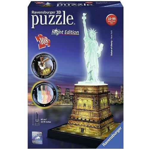 Ravensburger 3D puzzle - Statua Slobode noćno izdanje Slike