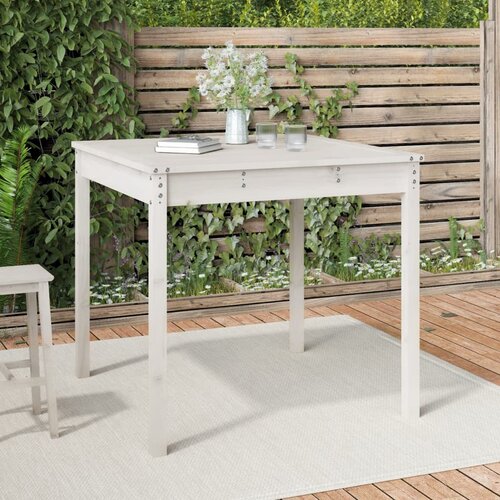  Vrtni stol bijeli 82,5 x 82,5 x 76 cm od masivne borovine Cijene