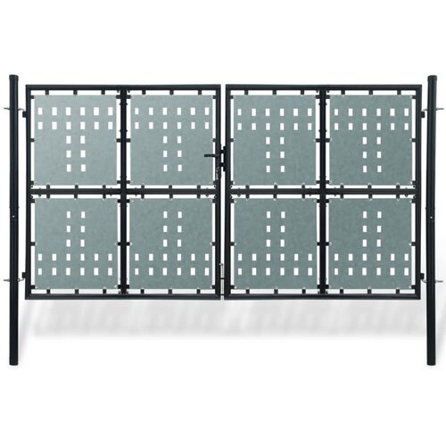 vidaXL Enojna ograjna vrata 300x225 cm črna Cene