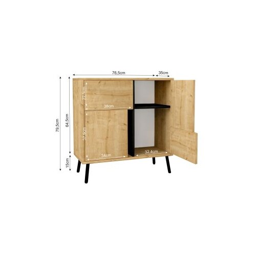 Hanah home vi&amp;scaron;enamenski ormar darien sapphire oak black wood Slike