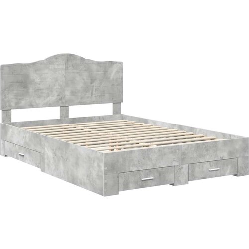  Okvir za krevet s uzglavljem Betonski sivi 150 x 200 cm Slike