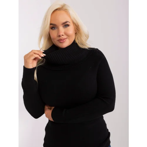 Fashion Hunters Black women's sweater plus size with viscose