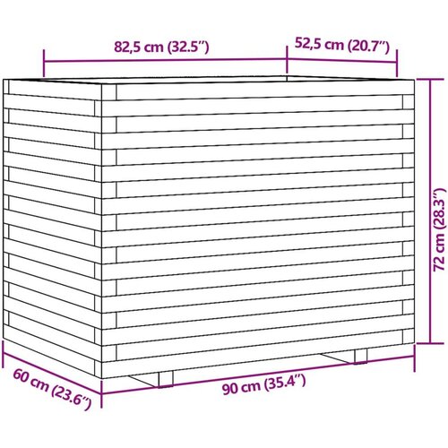 VidaXL Vrtna sadilica 90 x 60 x 72 cm od masivne borovine Slike
