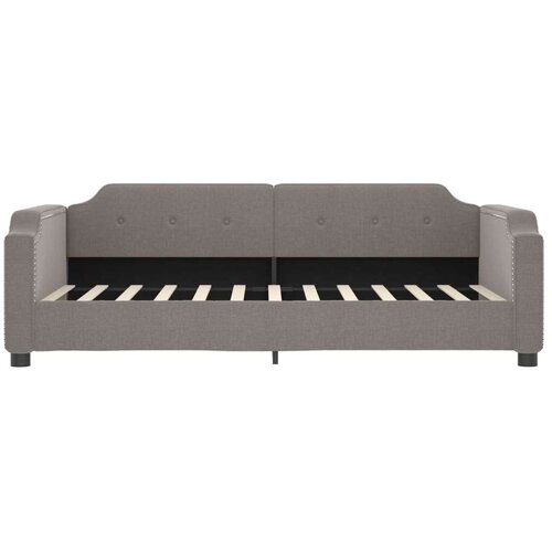  Dnevni krevet s madracem smeđesivi 80 x 200 cm od tkanine Slike