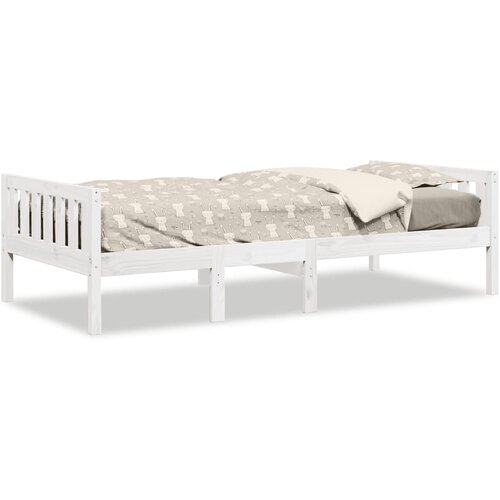 VidaXL Dječji krevet bez madraca bijeli 90x190 cm od masivne borovine Slike