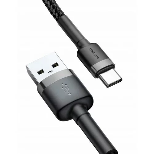 Baseus Kabel USB A-C 1m 3A Cafule siv+črn CATKLF-BG1