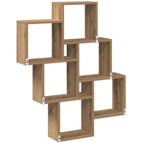  Zidna kockasta polica Artisan hrast 78x15x93 cm izrađeno drvo Slike
