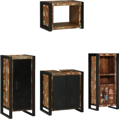 VidaXL Set namje&amp;scaron;taja za kupaonicu 4 pcs Čvrsto reciklirano drvo Slike