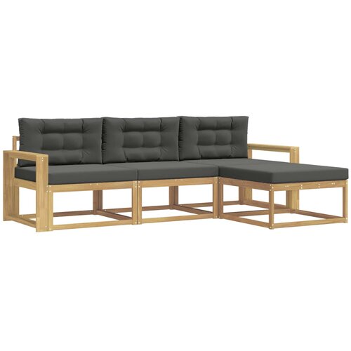 vidaXL Zunanja garnitura za sedenje 4 pcs Bela in antracit Poliester, (5000281990) Cene