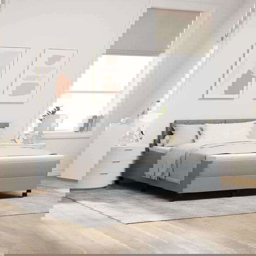 vidaXL Box Spring Krevet s madracem i LED svjetlima svjetlosive 140x200 cm tkanina Cene