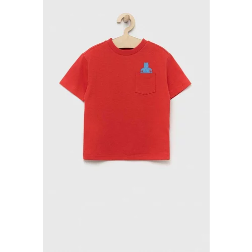 GAP Otroška bombažna kratka majica rdeča barva
