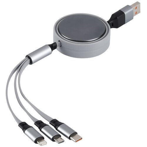 Meixi Uvlačivi USB kabl INDUCTOR 6u1 60W &ndash; automatsko uvlačenje/ 3 izlaza/ PD/ sivi Cene