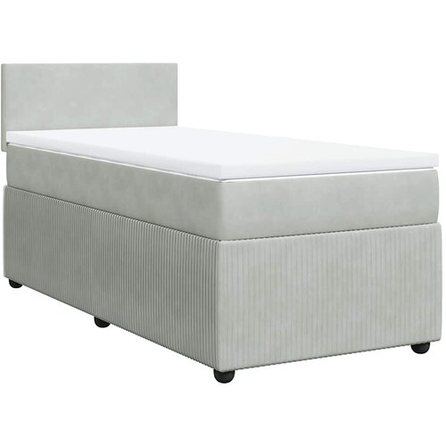 Box spring krevet s madracem svjetlosivi 80 x 200 cm bar&amp;scaron;unasti Slike