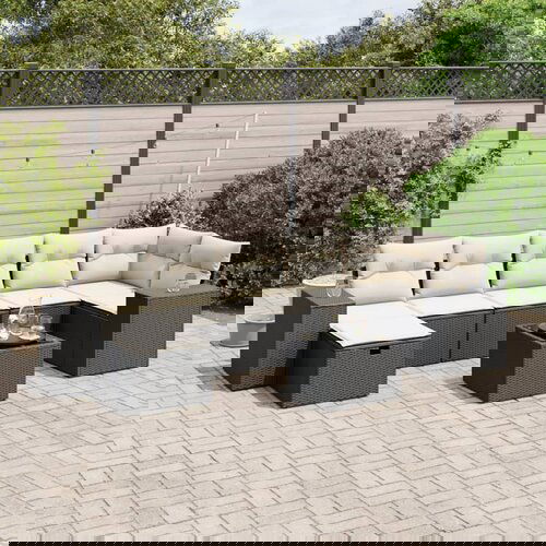 vidaXL 8-dijelni set vrtnih sofa od poliratana s jastucima crni Cijene