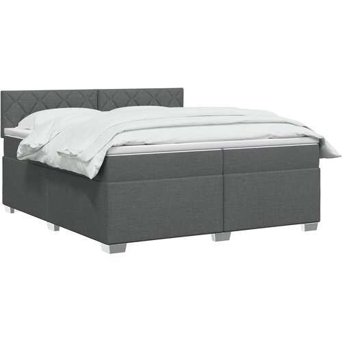  Boxspring krevet s madracem Tamnosiva 200 x 200 cm Tkanina Slike