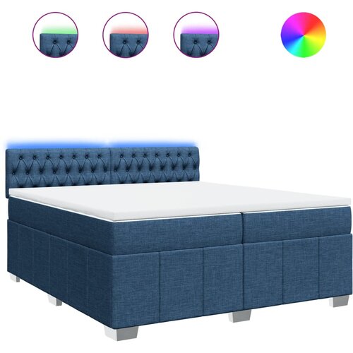vidaXL Krevet s oprugama i madracem plavi 200 x 200 cm od tkanine Cijene