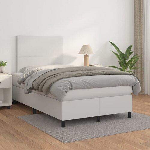 The Living Store Box spring postelja z vzmetnico bel 120x200 cm umetno usnje - Box Spring Postelja, (21520658) Slike