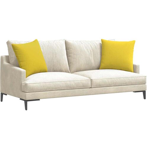  Jastučići za sofu 2 pcs Svijetlo žuta 50 x 50 cm tkanina Slike