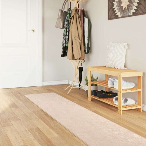  Tepih Print Krema 400 x 50 cm Poliester i PVC - Krema 50 x 400 cm Cijene