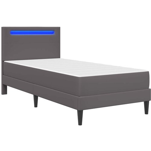  Okvir za krevet s LED trakama s uzglavljem Umjetna koža - Siva 80 x 200 cm Slike