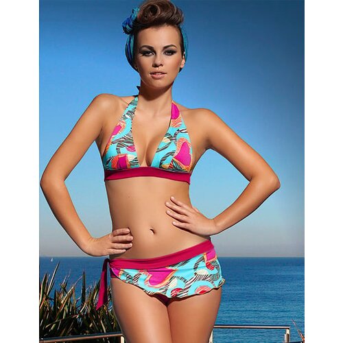 Ewlon Grab your swimsuit (3) + mini pareo for FREE! Raspberry-blue Slike