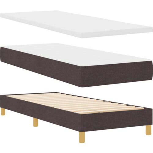 Box Spring krevet s madracem - Tamnosmeđi 80x200 cm Tkanina Slike