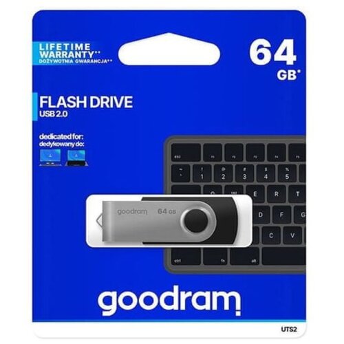 Goodram UTS2 USB izbrisljiv spominski pogon 64 GB USB Tip-A 2.0 Črna Cene