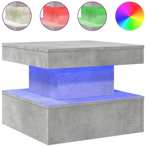 Maison Chic Klubska mizica - kavna mizica - Nizka mizica z LED lučkami betonsko siva 50x50x40 cm, (21751884) Slike