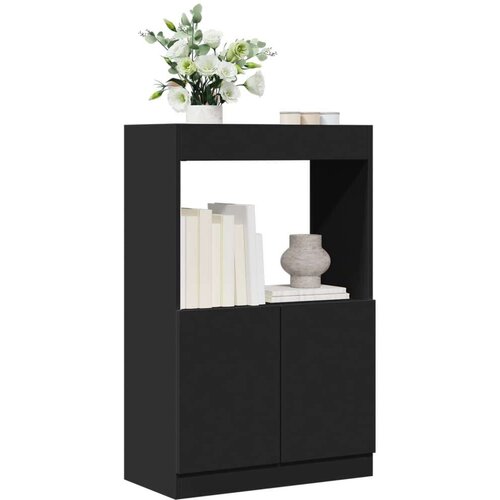 VidaXL Visoka omara črna 63x33x100 cm inženirski les Slike